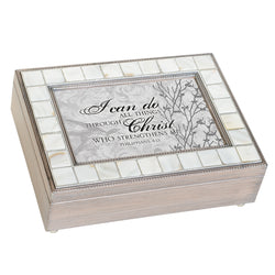 Mother of Pearl Grey Brush Music Box - GPMPGBGRACE
