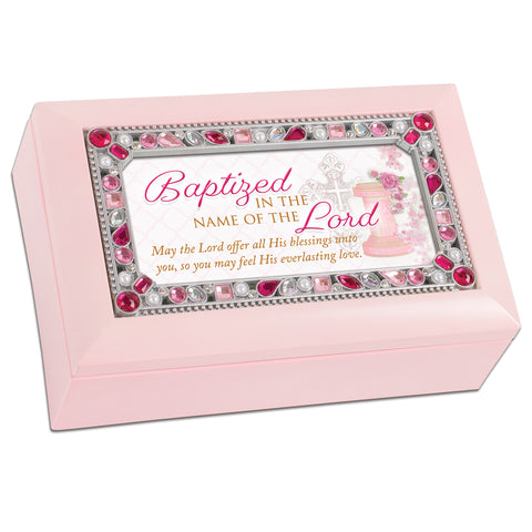 Petite Jeweled Pink Music Box Baptism - GPPJPJESUS