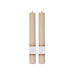 Paschal Side Candles - White Gloria Sold As Pair