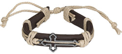 Leather Bracelet With Cross - HSMM2927