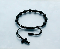 Hand Knotted Rosary Bracelet Black - HX45340BKC
