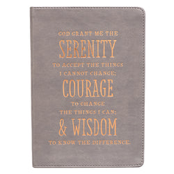 Serenity, Courage And Wisdom Luxleather Journal in Gray - GCJL294