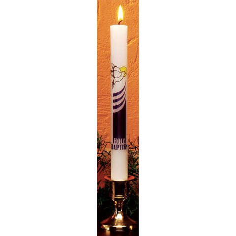 HE90101S - Molded Baptismal Candle (Spanish)