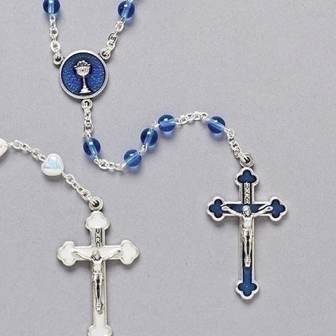 Blue Glass Bead Style Rosary - Boy - LI62155