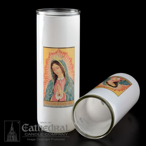 Patron Saint Glass 5/6/7 Day Globes - Our Lady of Guadalupe - GG2303