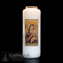 Patron Saint Glass 6 Day Candles - Our Lady of Perpetual Help - GG2105