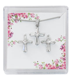 Cross Necklace and Earring Set - UZPES13