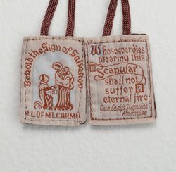Cloth Scapular on brown cord - LAPL870BR