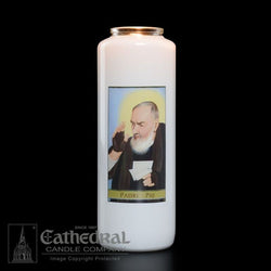 Patron Saint Glass 6 Day Candles - Padre Pio - GG2112