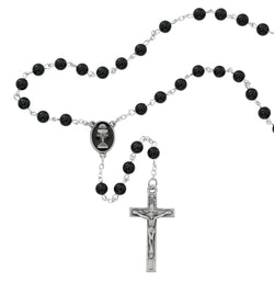 Black Onyx Communion Rosary - UZR676B