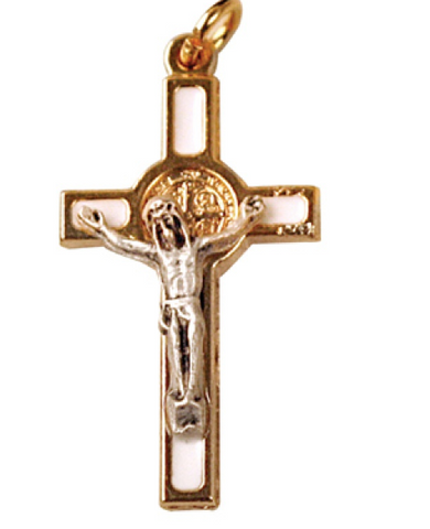 Small Crucifix  St Benedict - WSSCX207GWH-BEN
