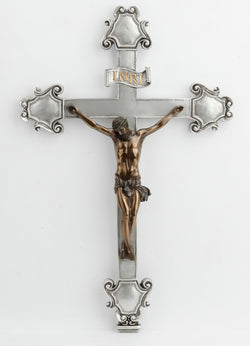 Ornate Crucifix twto-tone - ZWSR-73128-PB