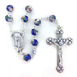 Blue Cloisonne Rosary - WOSR3998BLJC