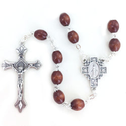 Brown Wood Rosary - WOSR4000JC