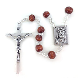 Brown Wood Rosary - WOSR4001JC