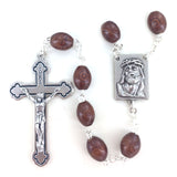 Wood Carved Rosary - WOSR4002JC