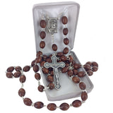 Wood Carved Rosary - WOSR4002JC