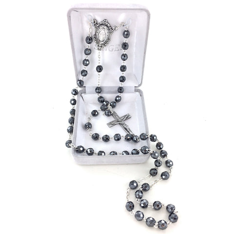Hematite Bead Rosary - WOSR4009JC
