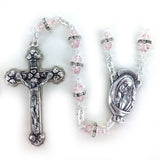 Rose Glass Beaded Rosary - WOSR4012ROJC