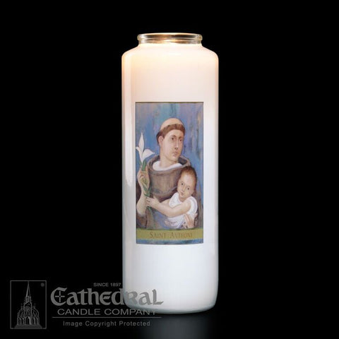 Patron Saint Glass 6 Day Candles - St. Anthony - GG2107