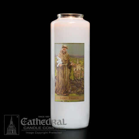 Patron Saint Glass 6 Day Candles - St. Francis - GG2117