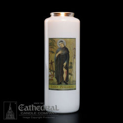Patron Saint Glass 6 Day Candles - St. Peregrine -- GG2113