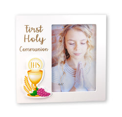 White First Communion Frame for 4 x 6" photo - TA5979