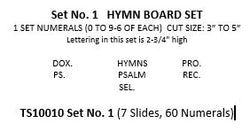 Set No. 1 - Church Hymn Board Slides & Number Set - TS10010