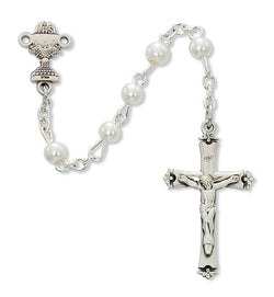 White First Communion Rosary Gift Boxed - UZC17RW