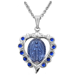 Blue Immaculate Conception Necklace - WOSM9678SH