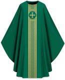 ASSISI Chasuble with woven band (Ecru, Red, Green, Purple) - WN70104
