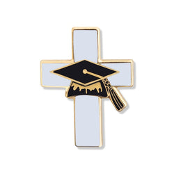 Graduation Gold Cross Lapel Pin - WOCG954