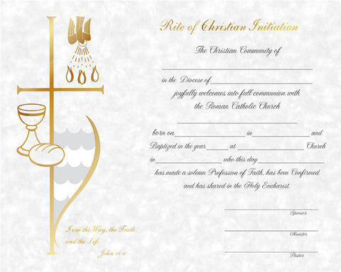 Full Communion Certificate - FQXB109F