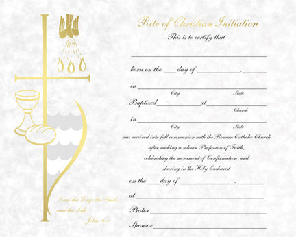 Full Communion Certificate - FQXB109