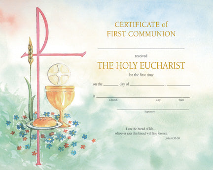 First Communion Certificate - FQXD103