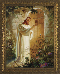 Christ at Heart's Door - Gold Framed Art - VTWS-3A2