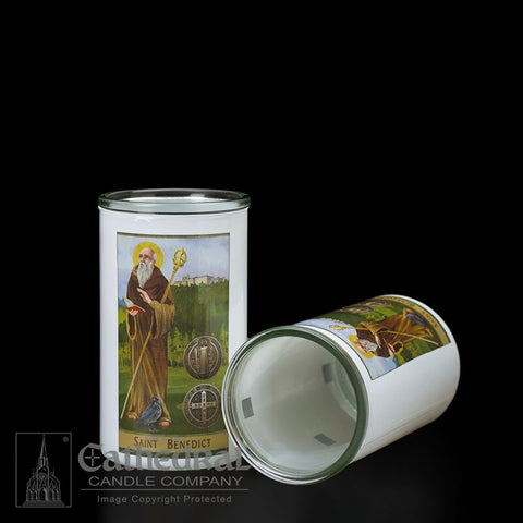Patron Saint Glass 3 Day Globes - St. Benedict - GG2218