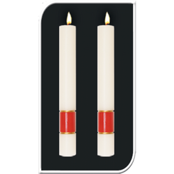 Paschal Side Candles - Burgundy Gloria Sold As Pair