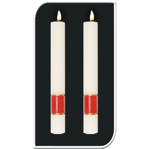 Paschal Side Candles - Burgundy Gloria Sold As Pair