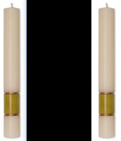 Paschal Side Candles - Gold Gloria Sold As Pair