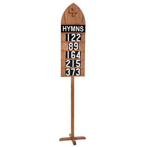 Oak Hymnal Board-Standard Standing - 12" x 86"