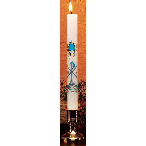 HE90100S - Molded Baptismal Candle (Spanish)