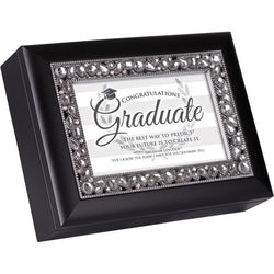 Black Jeweled Graduation Music Box - GPJMMBPOMPGRAP