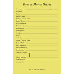 Marriage Register Blanks-OA311