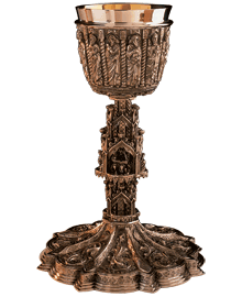 The Gothic Chalice with 6-1/2" Scale Paten with Ring-EW2392