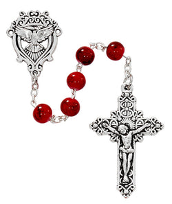 Red Marble Holy Spirit Rosary - UZP270R