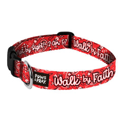Dog Collar - Red Walk By Faith - KEPETS106