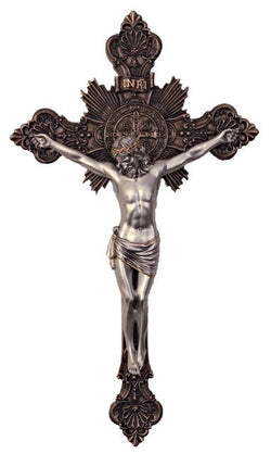 St Benedict Crucifix 19" two-tone - ZWSR77673BS