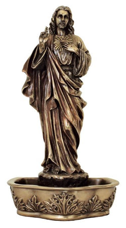 Sacred Heart of Jesus bronze font - ZWSR77863