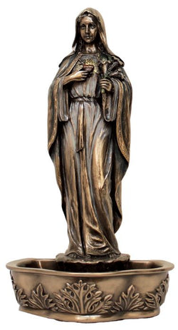 Immaculate Heart of Mary bronze font - ZWSR77864